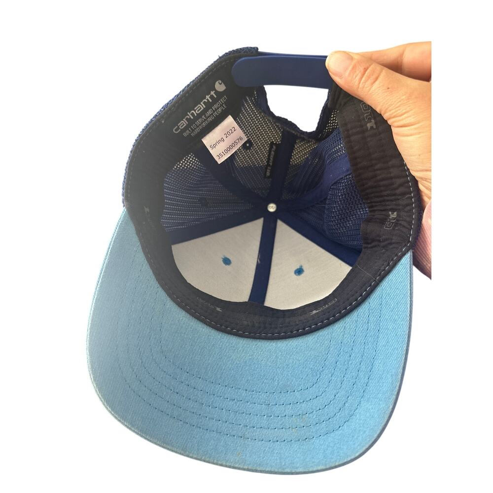 Carhartt Hat Cap Snap Back Blue Mesh Trucker Patch Flexfit 110 Mens Spring 2022 - Picture 4 of 4